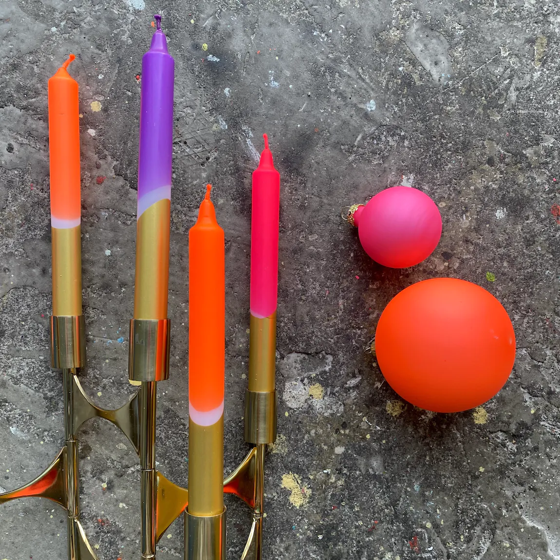 Neon Stabkerzen im Goldlook