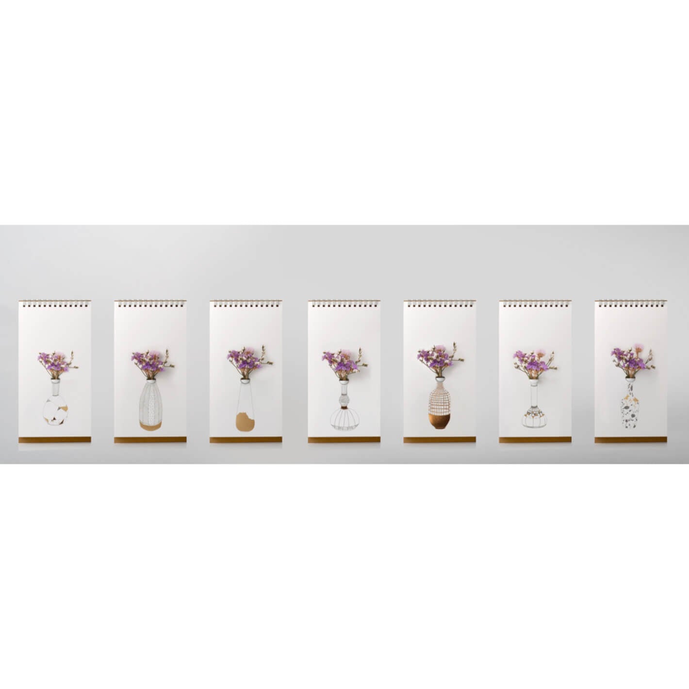 Notizblock Vase mit 7 Motiven