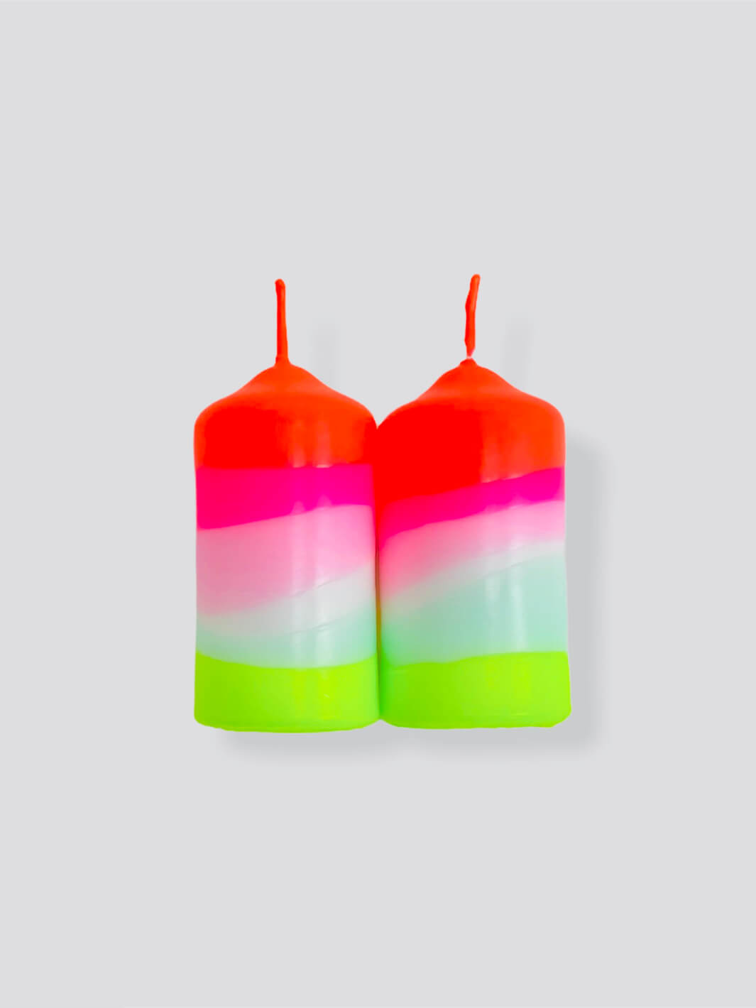 DIP DYE Neon Kerzen Lollipop Twins