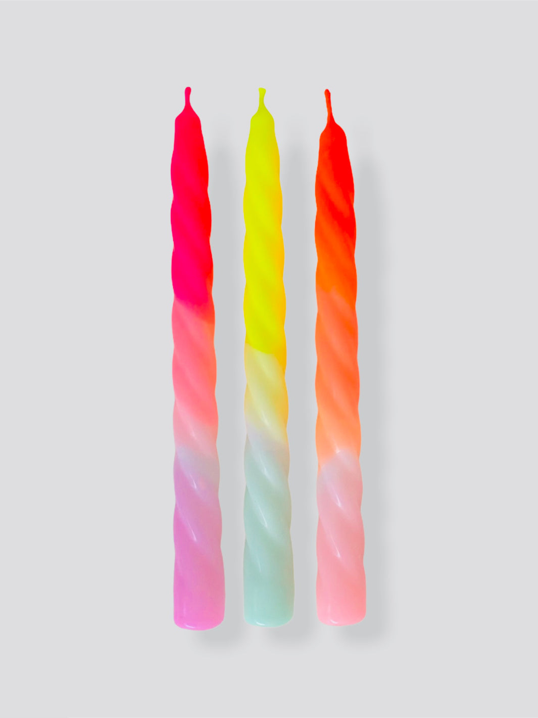 Twisted DIP DYE Candles Neon Look