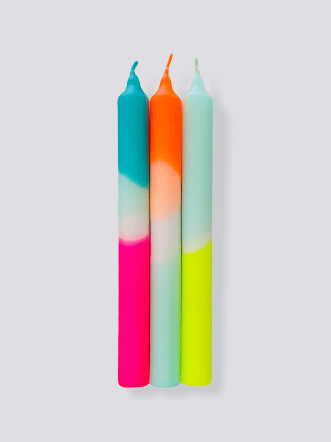Dip Dye Neon Kerzen Rainbow Kisses