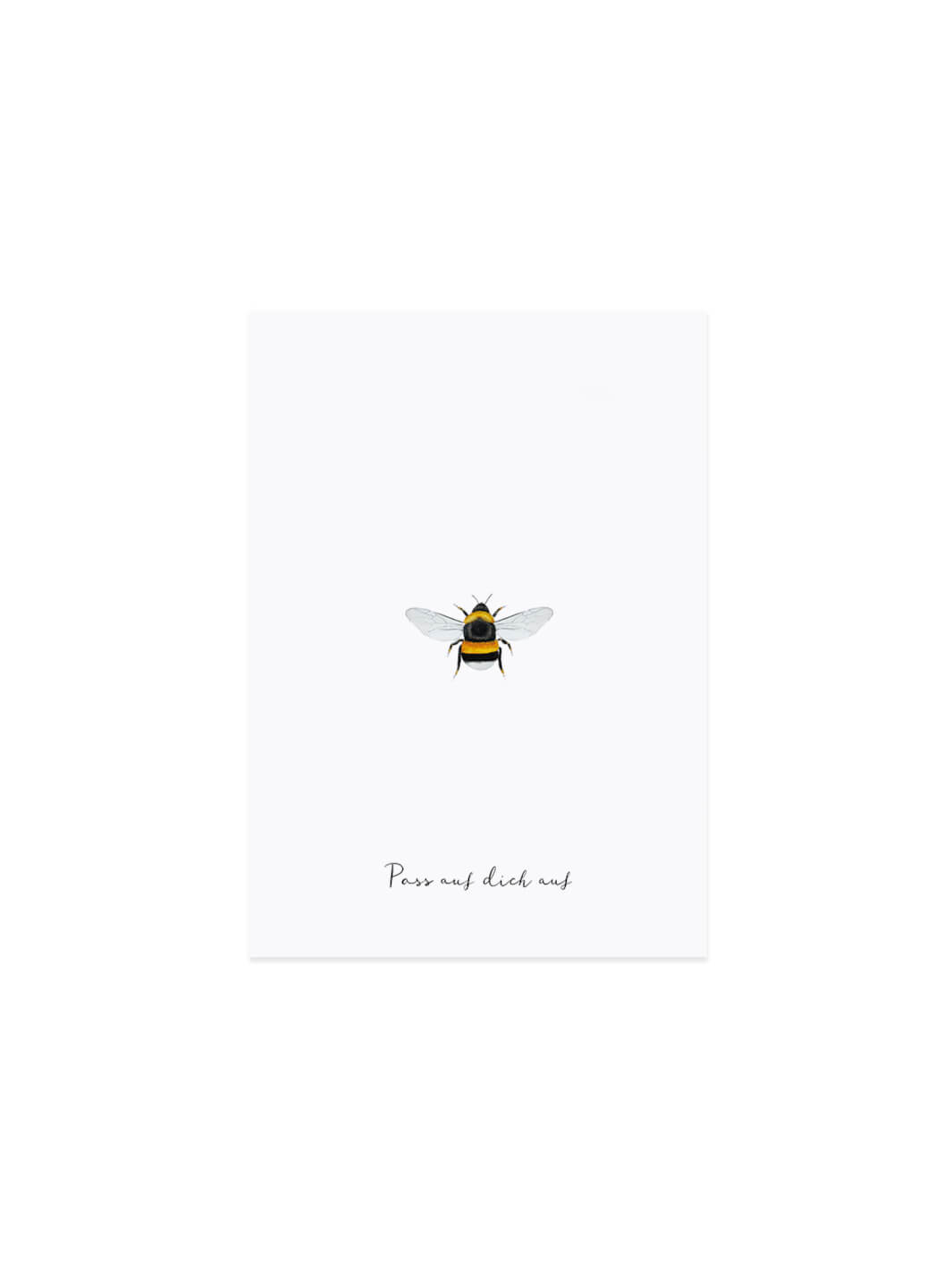 Pass auf dich auf Postkarte Biene