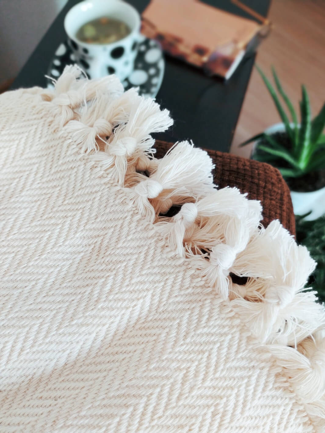 Handgefertigt Decke aus Bio-Baumwolle