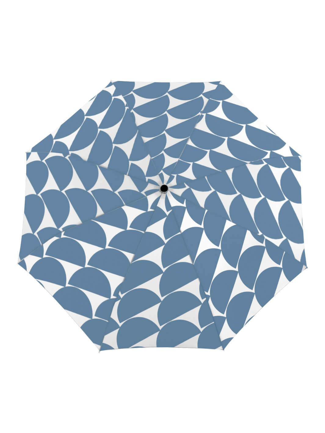 Nachhaltiger kompakter Regenschirm blau weiß
