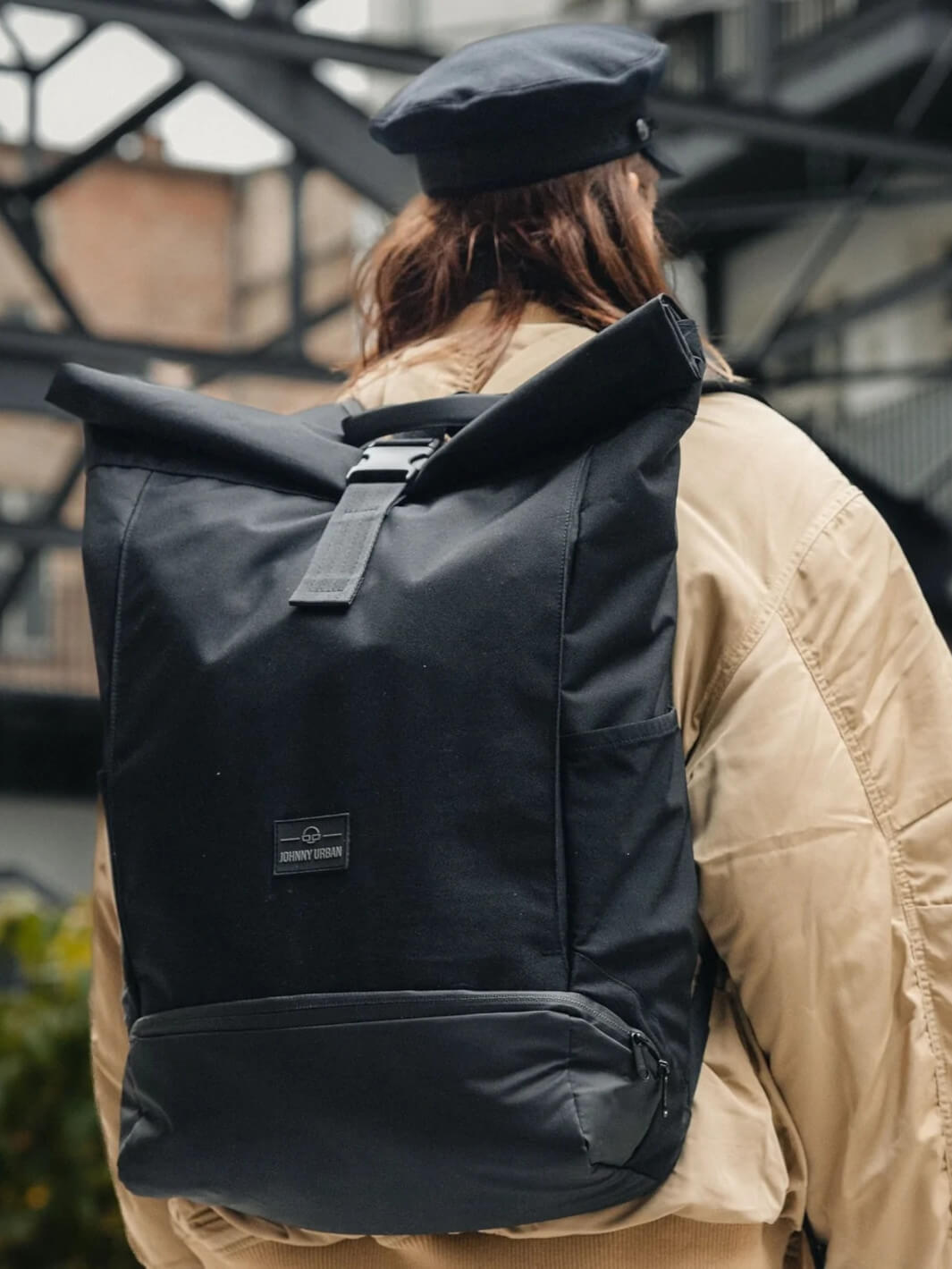Nachhaltiger Rolltop Rucksack XL #farbe_schwarz